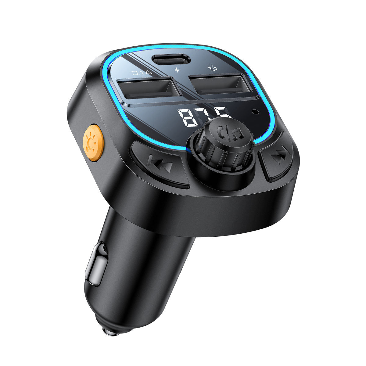 Yesido Y70 RGB 1 Adet 15W Type-C ve 1 Adet 15W USB Çıkışlı BT 5.3 FM Transmitter